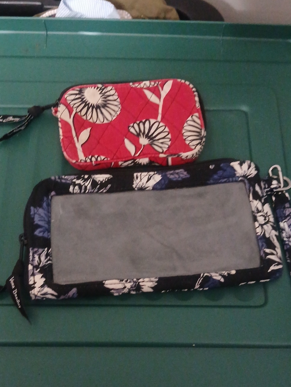 Vera Bradley Quilted Red Floral Wallet and Black Floral Phone Case Duo